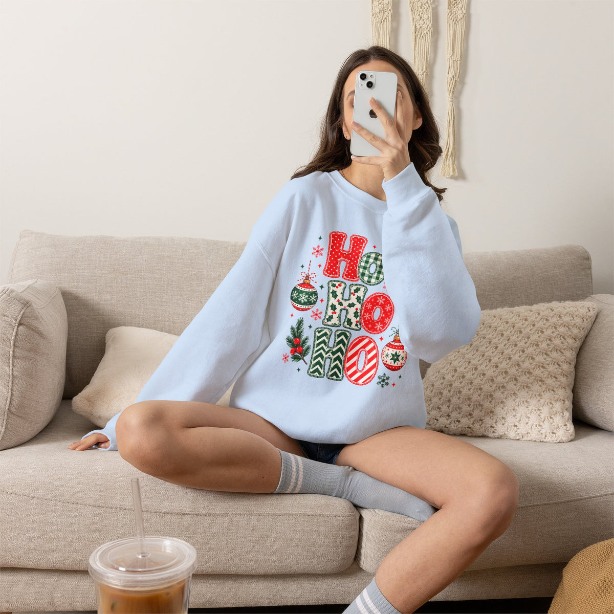 Ho Ho Ho Christmas Sweatshirt, Retro Christmas Crewneck, Gildan Holiday Sweatshirt, Festive Christmas Sweater, Christmas Gift