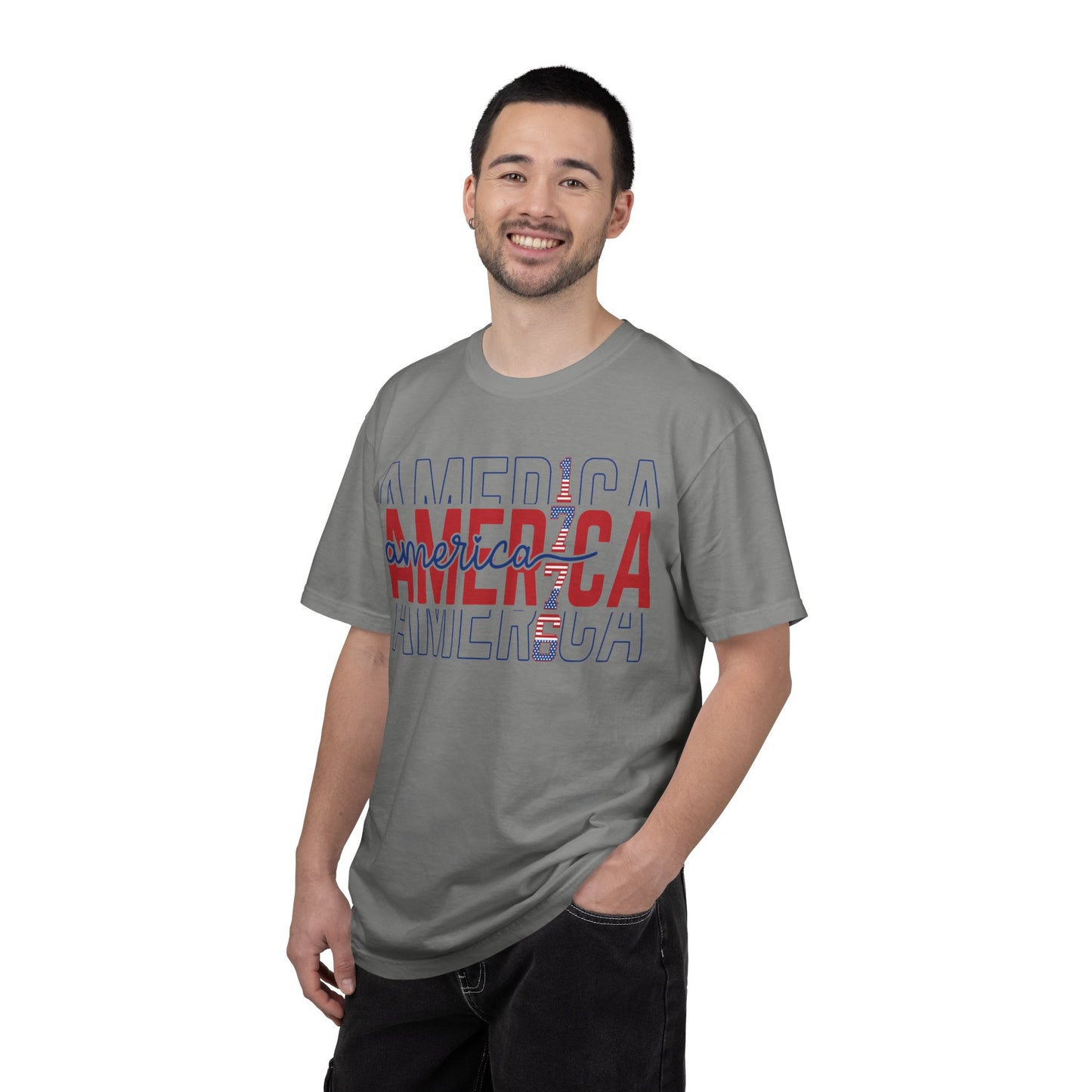 America 1776 T-Shirt • Vintage Patriotic Graphic Tee • Red White Blue Fourth of July Shirt