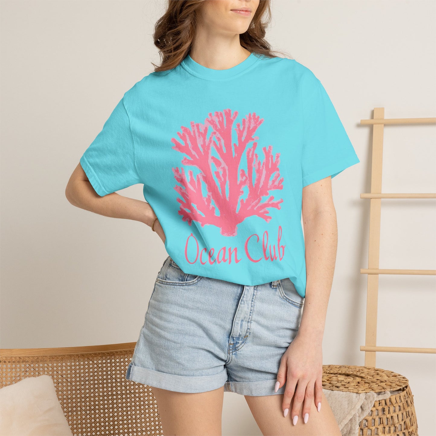 Ocean Club Summer Shirt • Pink Coral Beach Tee • Coastal Vacation Graphic Shirt • Beach Trip Outfit
