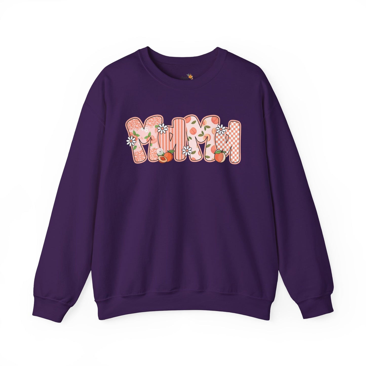 Peach Floral Mama Graphic Sweatshirt • Spring Mama Crewneck • Soft Girly Mom Pullover • Floral Boutique Style Outfit