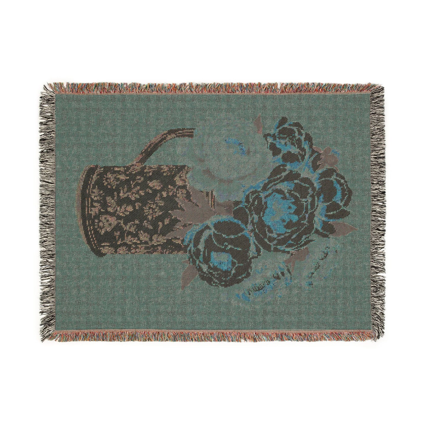 Peony Woven Blanket — Floral Cozy Throw for Living Room & Bedroom