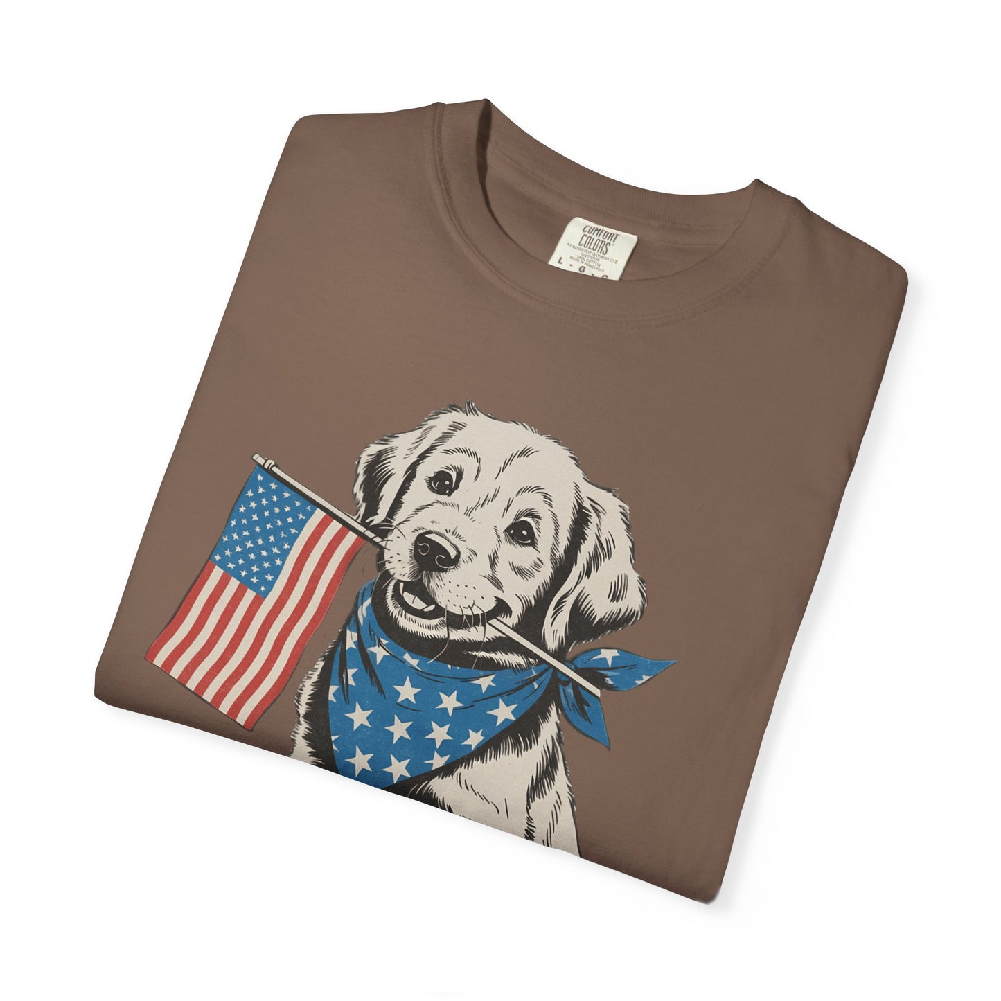 4th of July Patriotic Dog Puppy Tee • Americana Dog Lover Graphic • Red White Blue Flag Shirt