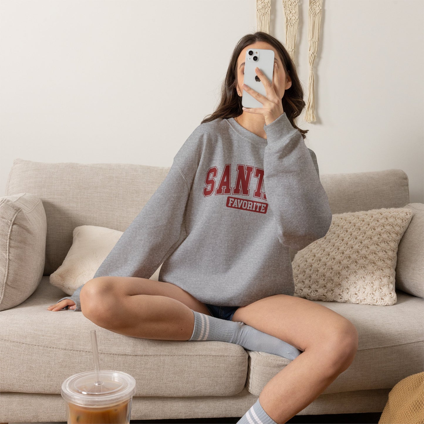 Santa's Favorite Crewneck Sweatshirt – Cozy Holiday Christmas Pullover