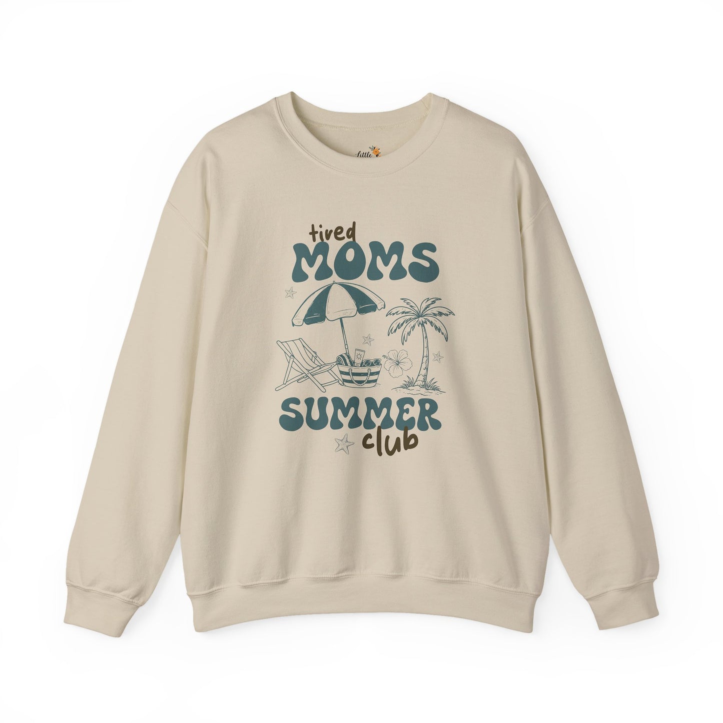 Tired Moms Summer Club Crewneck • Beach Vacation Mom Sweatshirt • Pool Day Mama Cozy Sweatshirt