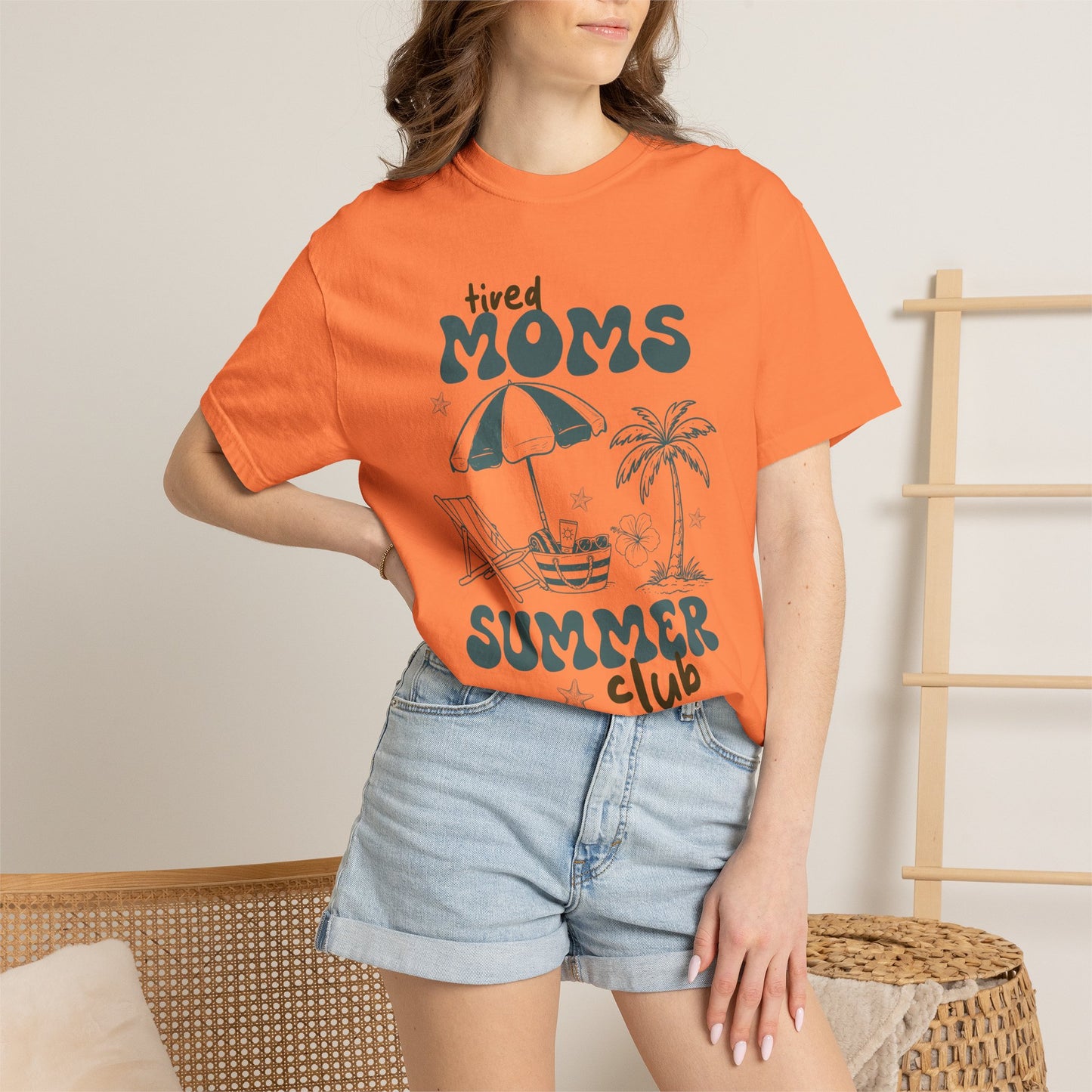 Tired Moms Summer Club Beach Mom Graphic Tee • Summer Vacation Shirt • Pool Day Mama Outfit • Coastal Summer Tee
