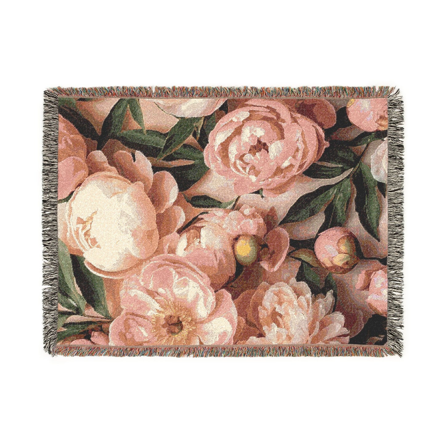 Pink Peony Blanket — Cozy Textured Throw for Home & Living