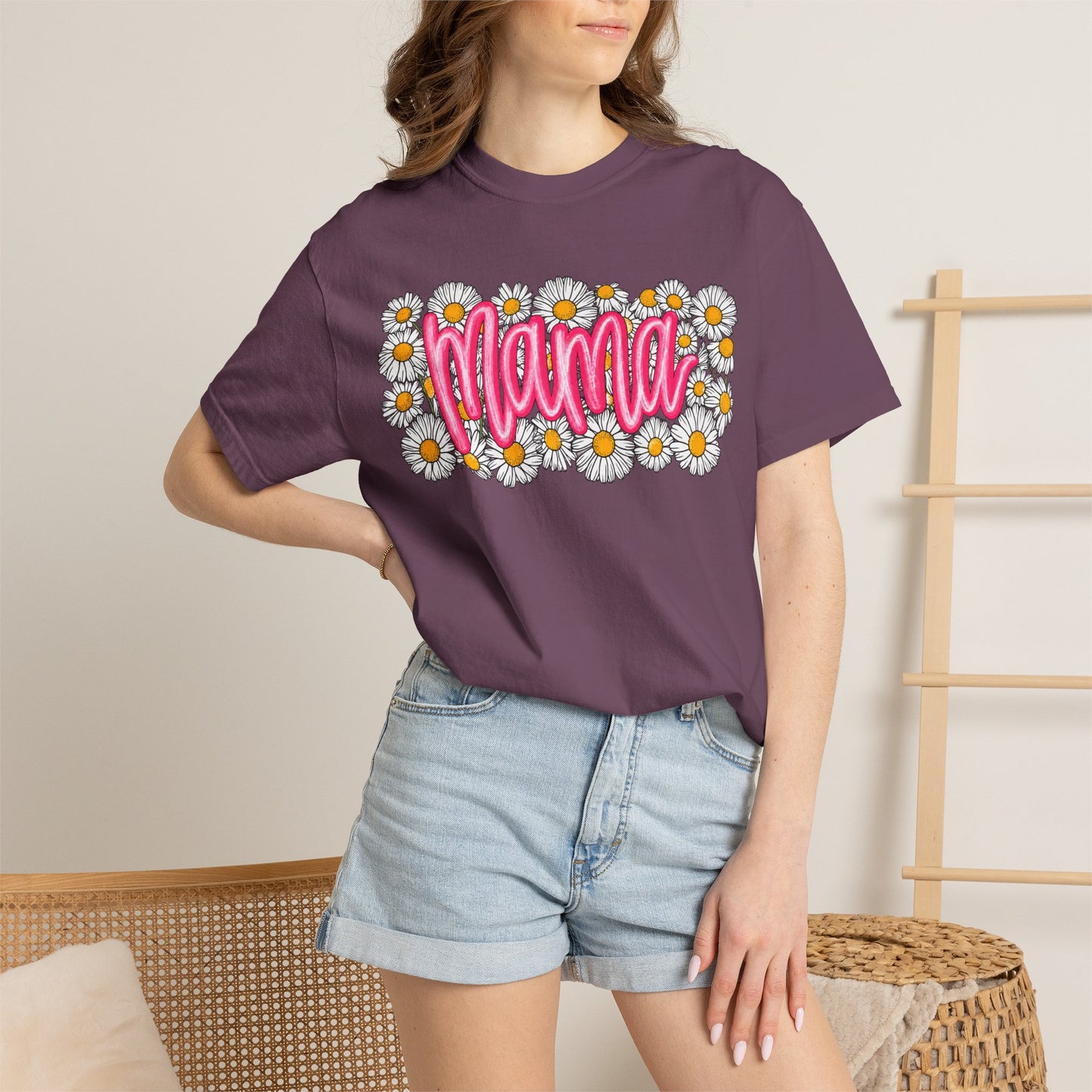 Pink Daisy Mama Shirt • Floral Mama Tee • Spring Mama Graphic Shirt • Cute Feminine Motherhood Outfit