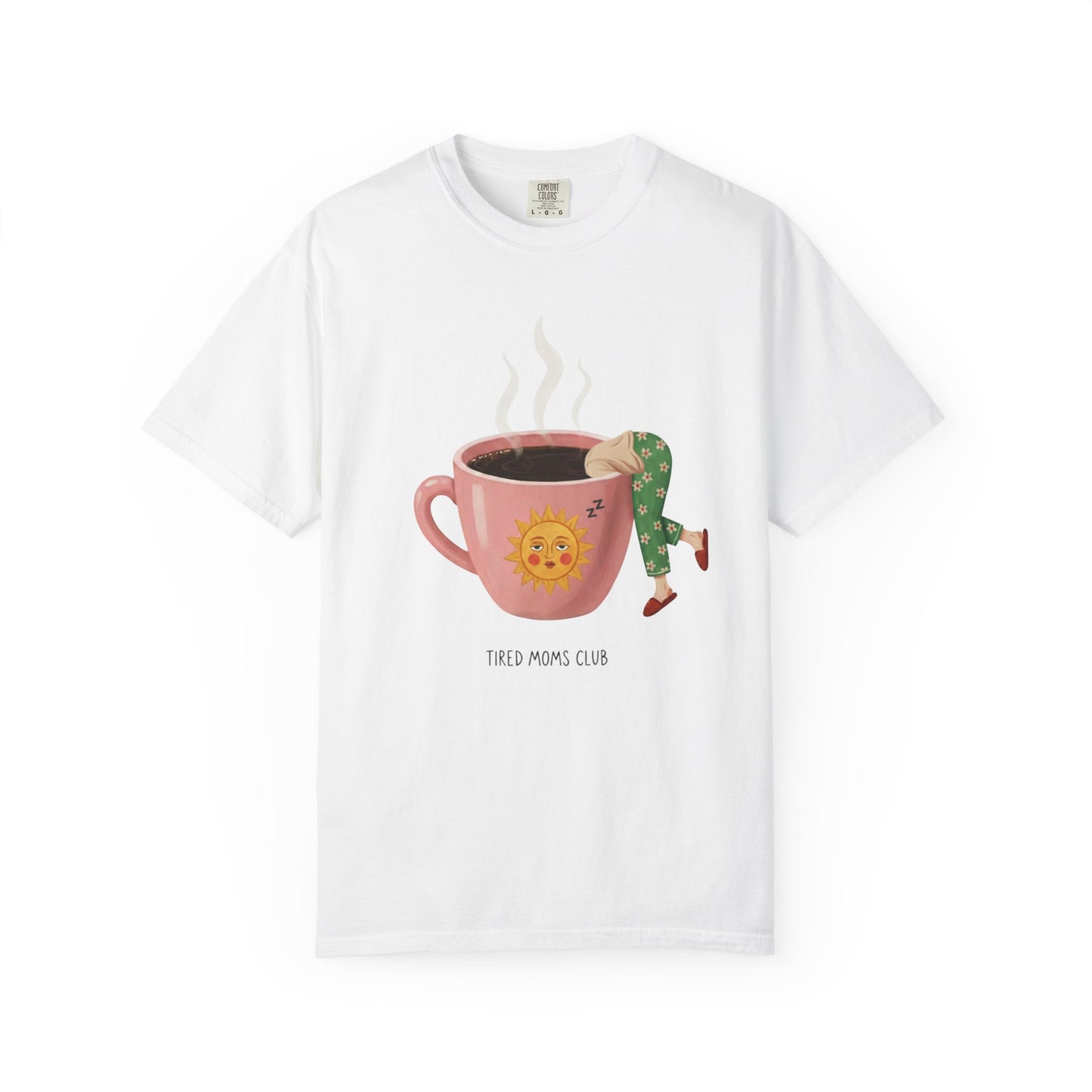 Tired Moms Club Coffee Tee • Funny Exhausted Mom Tshirt • Relatable Vintage Retro Overstimulated Motherhood