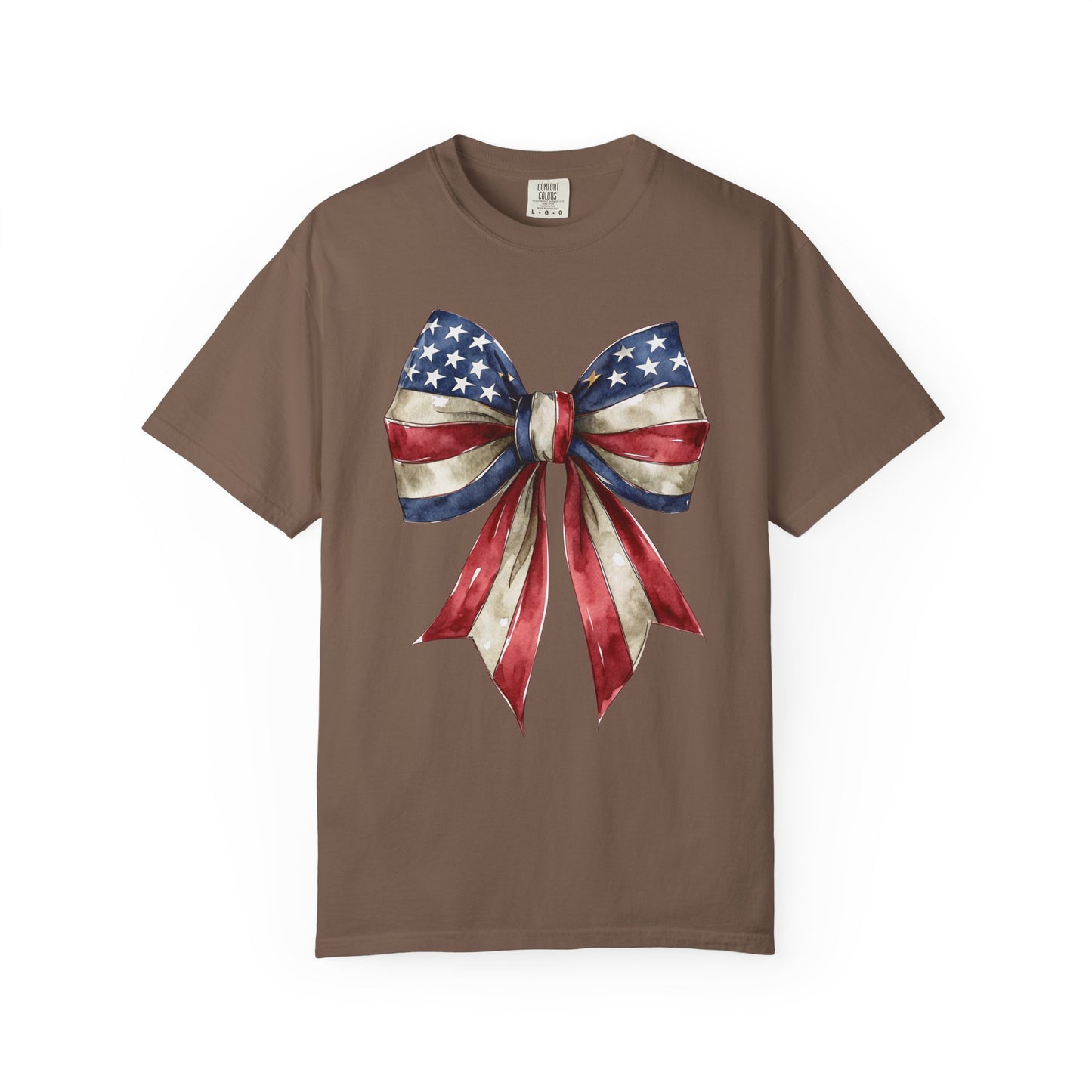 Red White Blue Coquette Bow T-Shirt • 4th of July Tee • American Flag Design Shirt