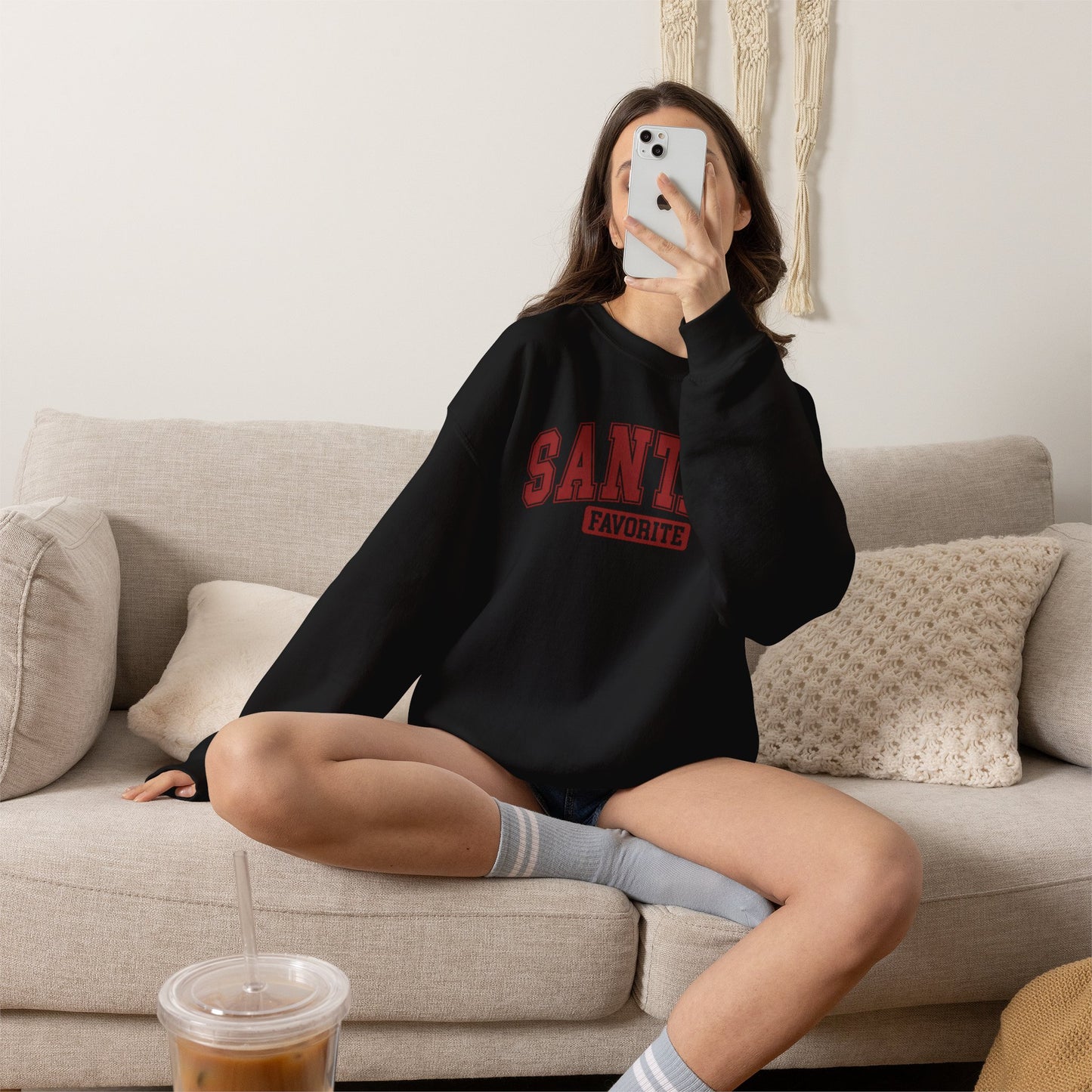 Santa's Favorite Crewneck Sweatshirt – Cozy Holiday Christmas Pullover