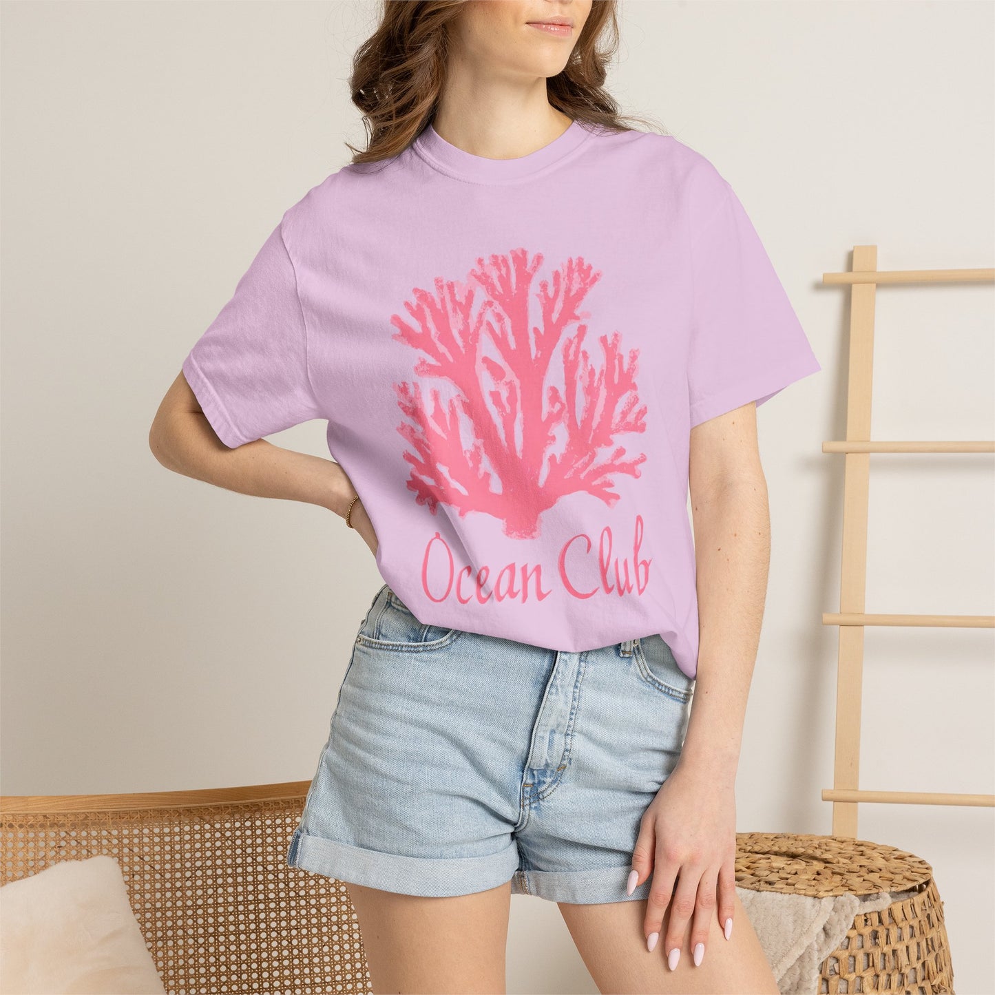 Ocean Club Summer Shirt • Pink Coral Beach Tee • Coastal Vacation Graphic Shirt • Beach Trip Outfit