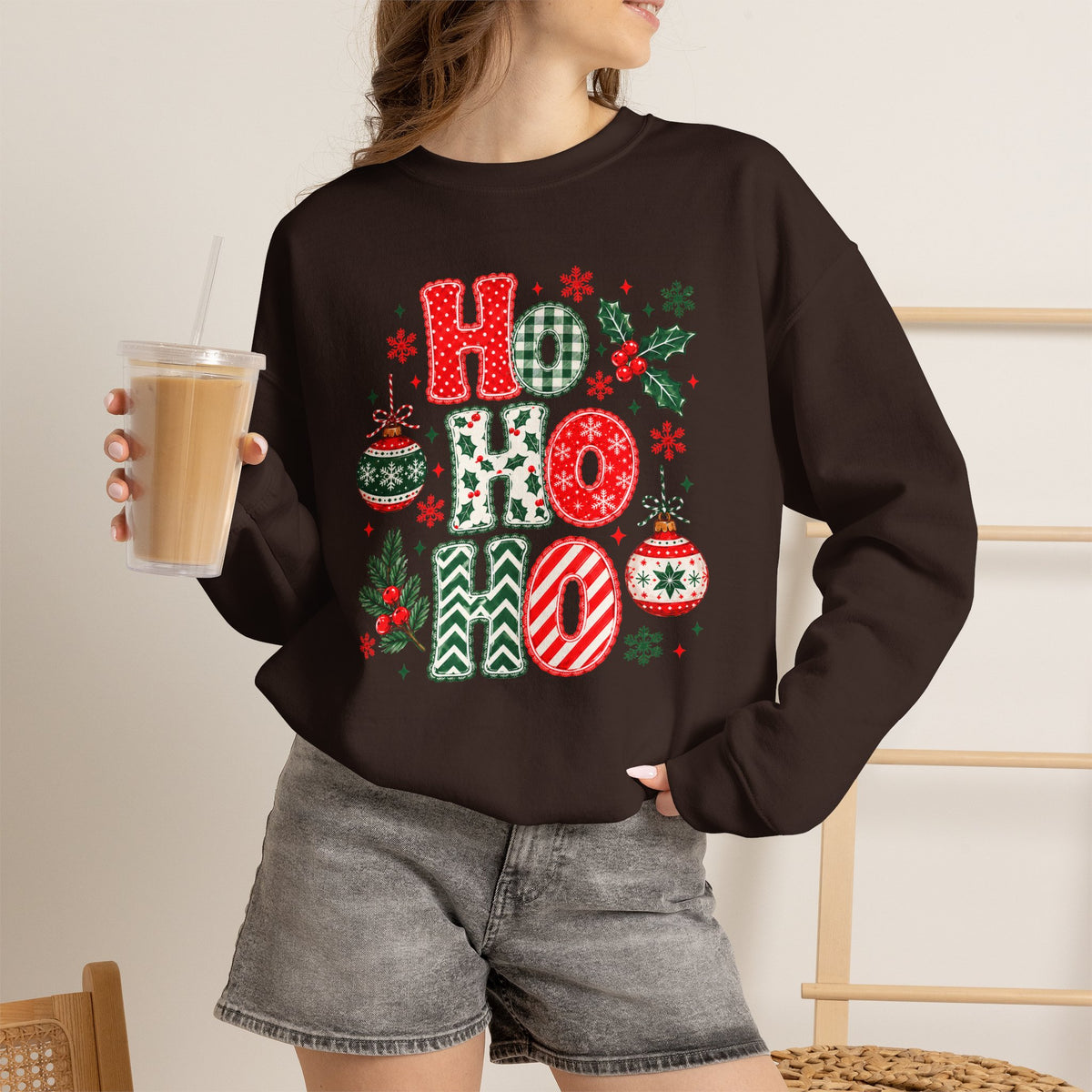 Ho Ho Ho Christmas Sweatshirt, Retro Christmas Crewneck, Gildan Holiday Sweatshirt, Festive Christmas Sweater, Christmas Gift