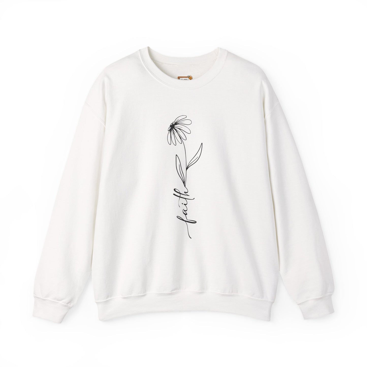 Daisy Faith Floral Sweatshirt | Minimal Line Flower Mama | Neutral Botanical Pullover | Soft Fleece Top