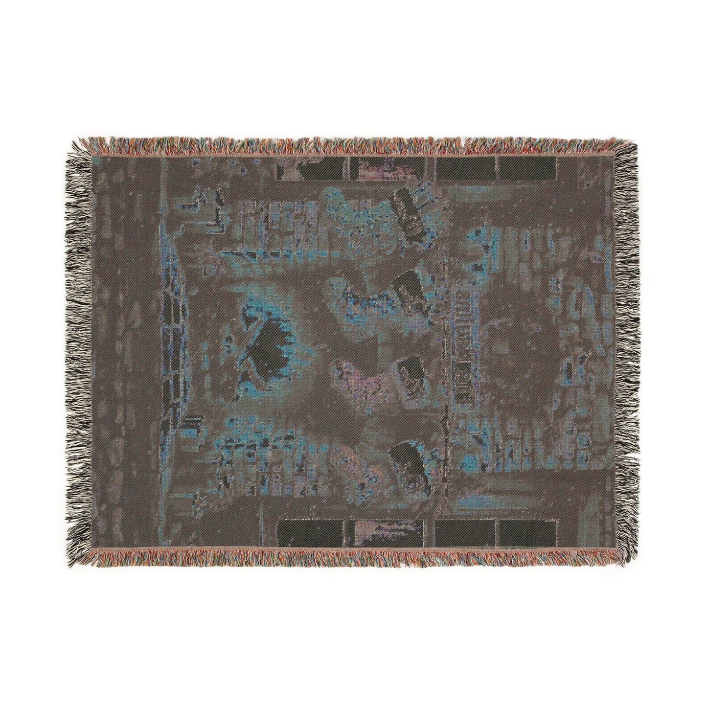 Custom Family Fireplace Christmas Woven Blanket