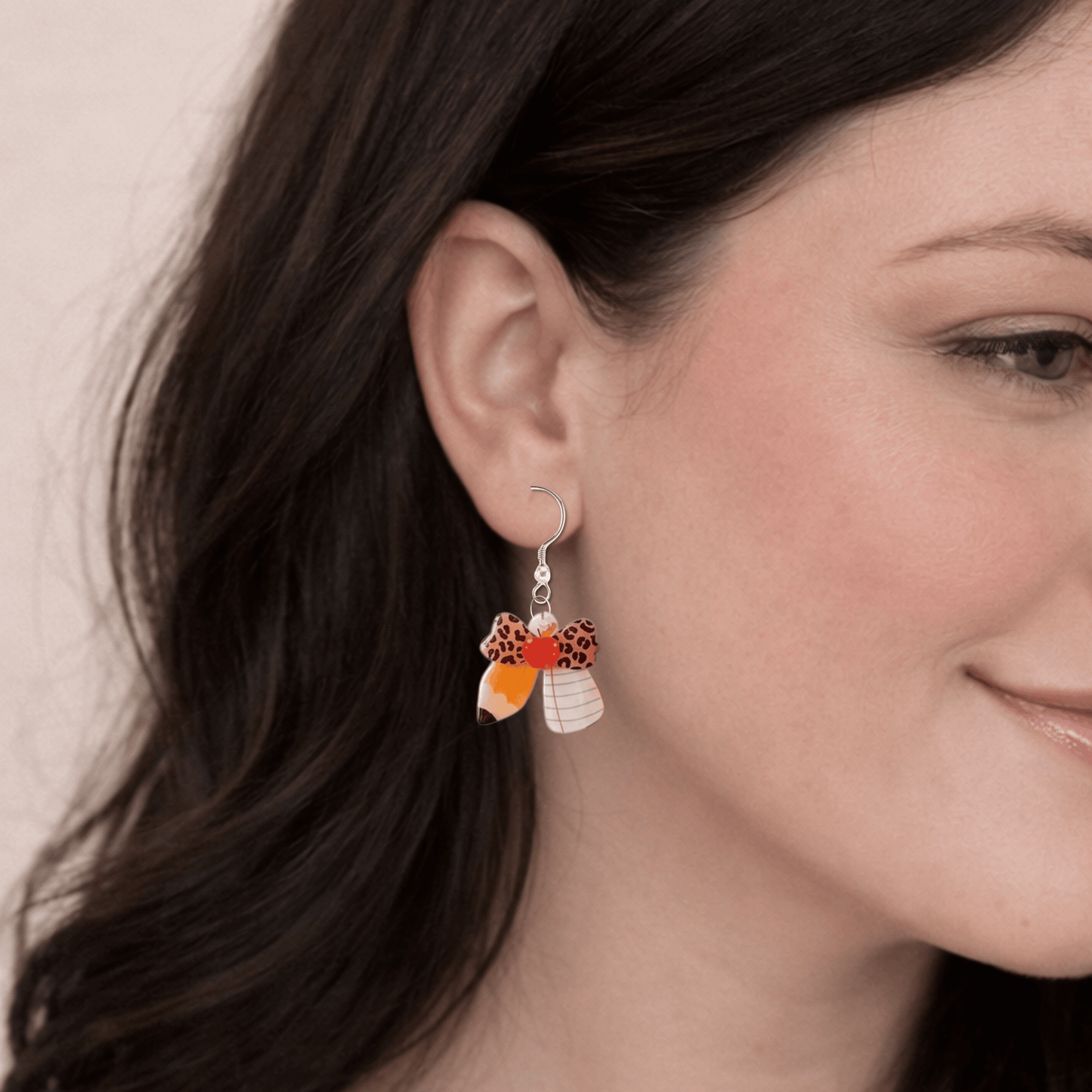 Teacher Pencil Bow Earrings • Back to School Theme Jewelry • Hypoallergenic • Pearl Drop, Studs & Dangles