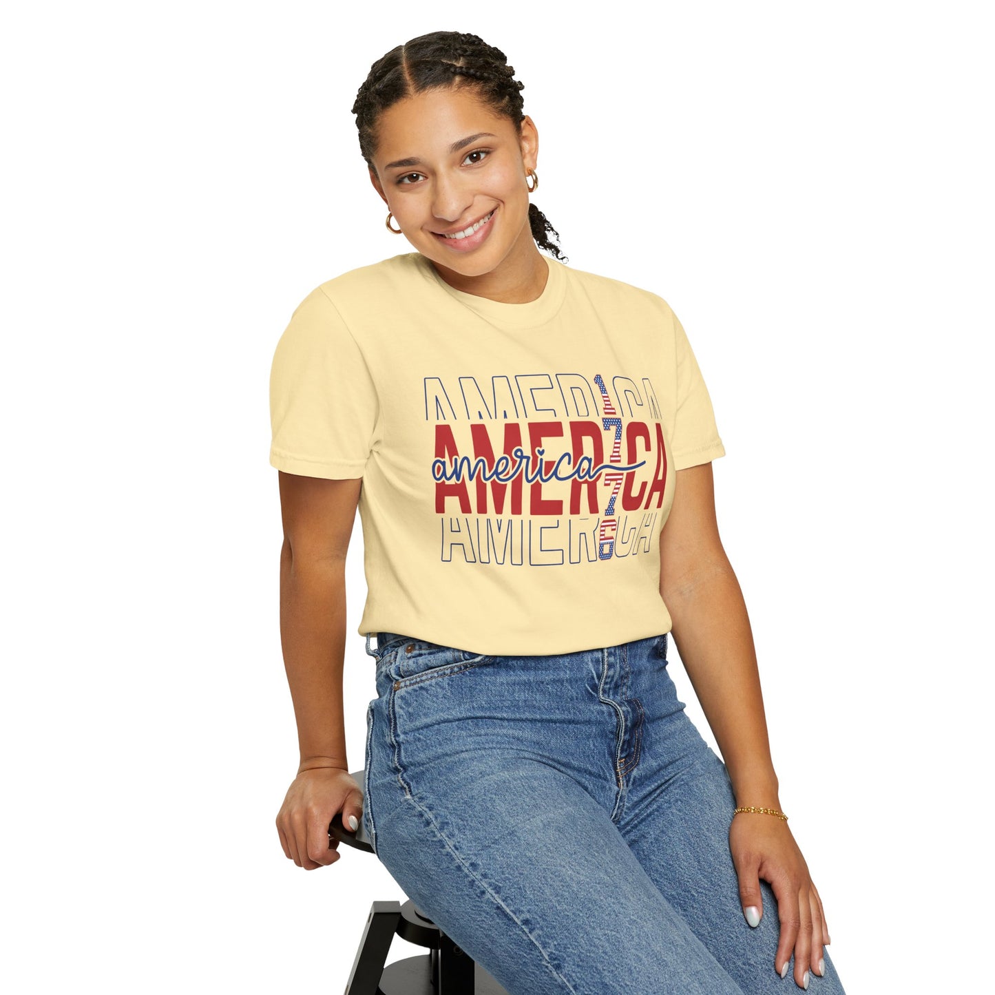 America 1776 T-Shirt • Vintage Patriotic Graphic Tee • Red White Blue Fourth of July Shirt