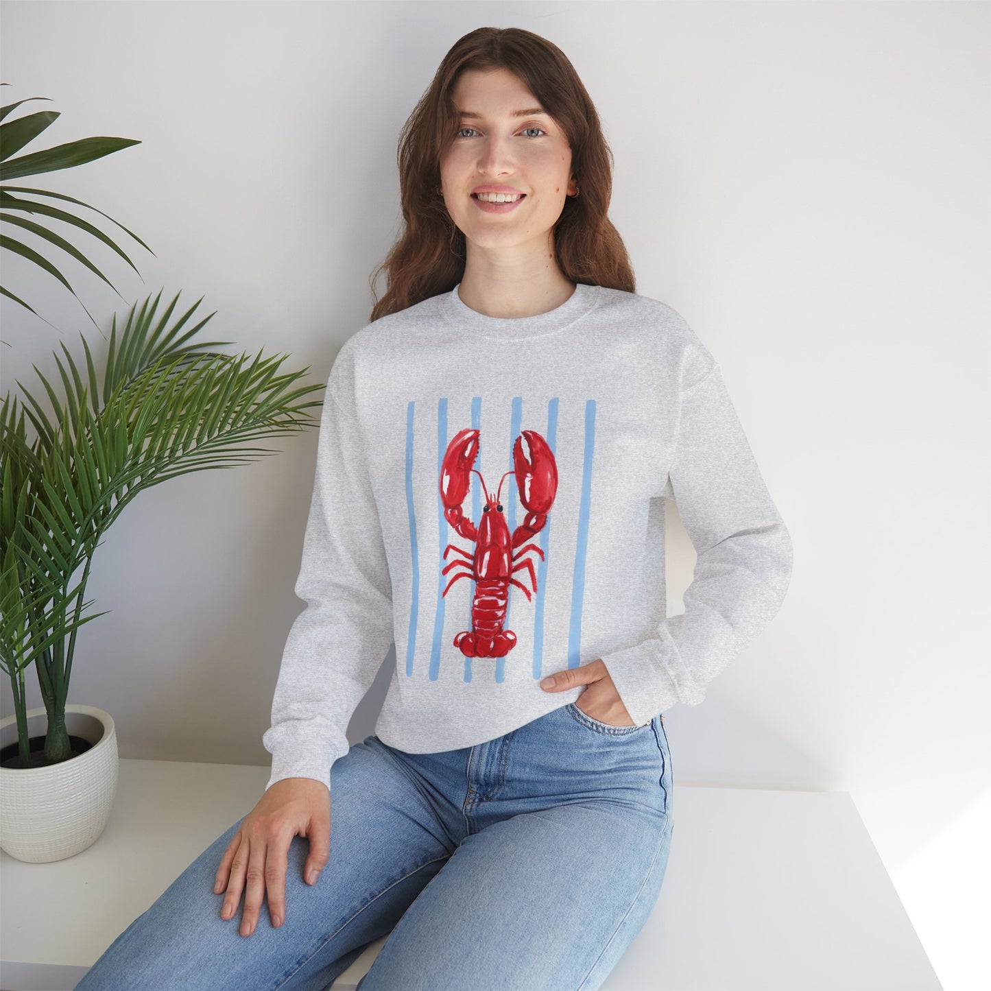 Coastal Lobster Sweatshirt • Beach Vacation Crewneck • Summer Coastal Graphic Sweatshirt • Nautical Pullover