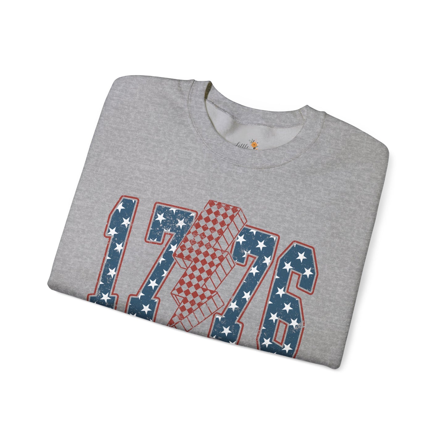 1776 Lightning Bolt Sweatshirt • Patriotic Graphic Crewneck • Americana Red White Blue Bold Statement