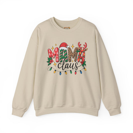 Festive Mama Claus Sweatshirt, Christmas Sweatshirt, Holiday Apparel, Gift for Mom, Cozy Crewneck