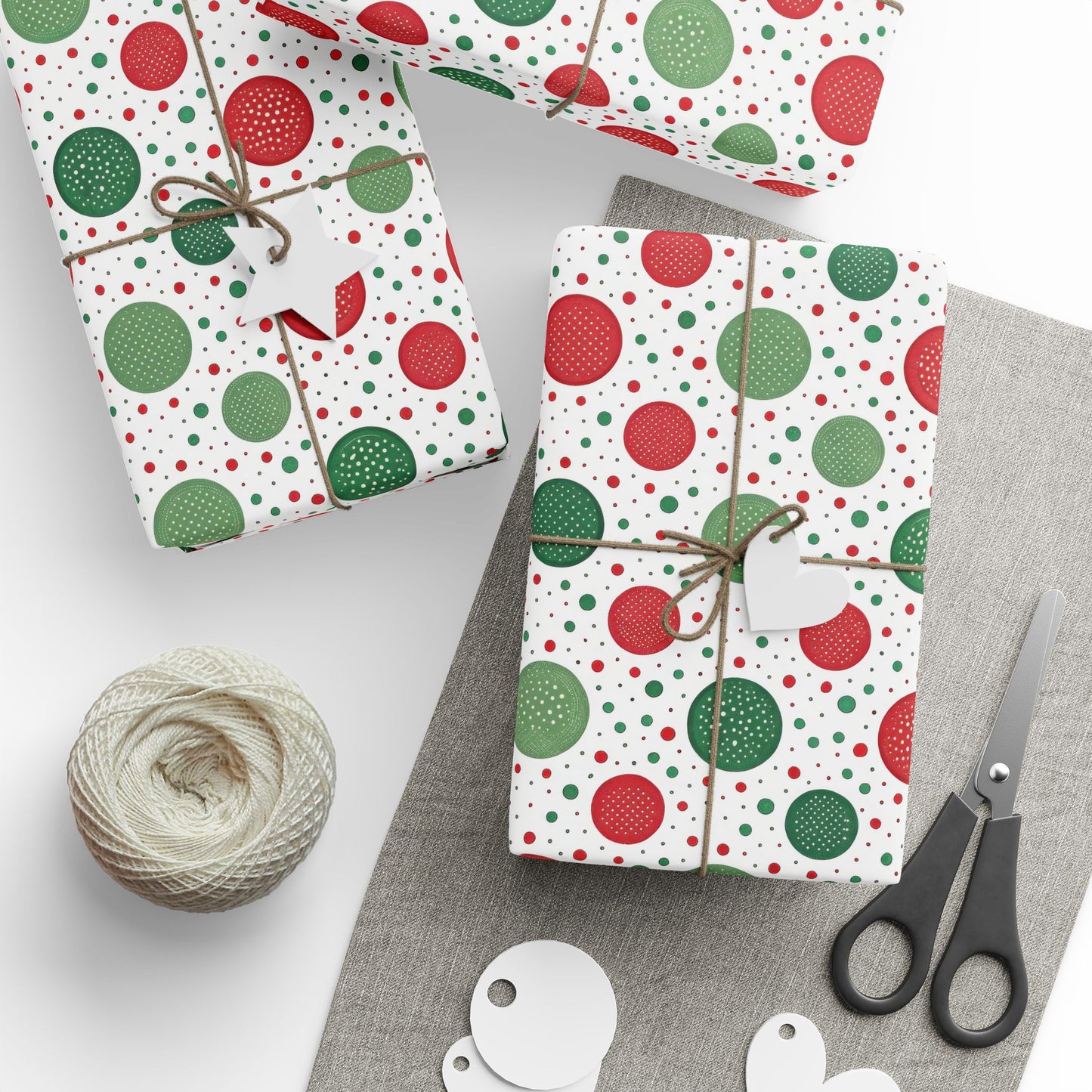 Red & Green Polka Dot Christmas Wrapping Paper | Classic Holiday Pattern | Festive Dots Gift Wrap | Modern Christmas Decor