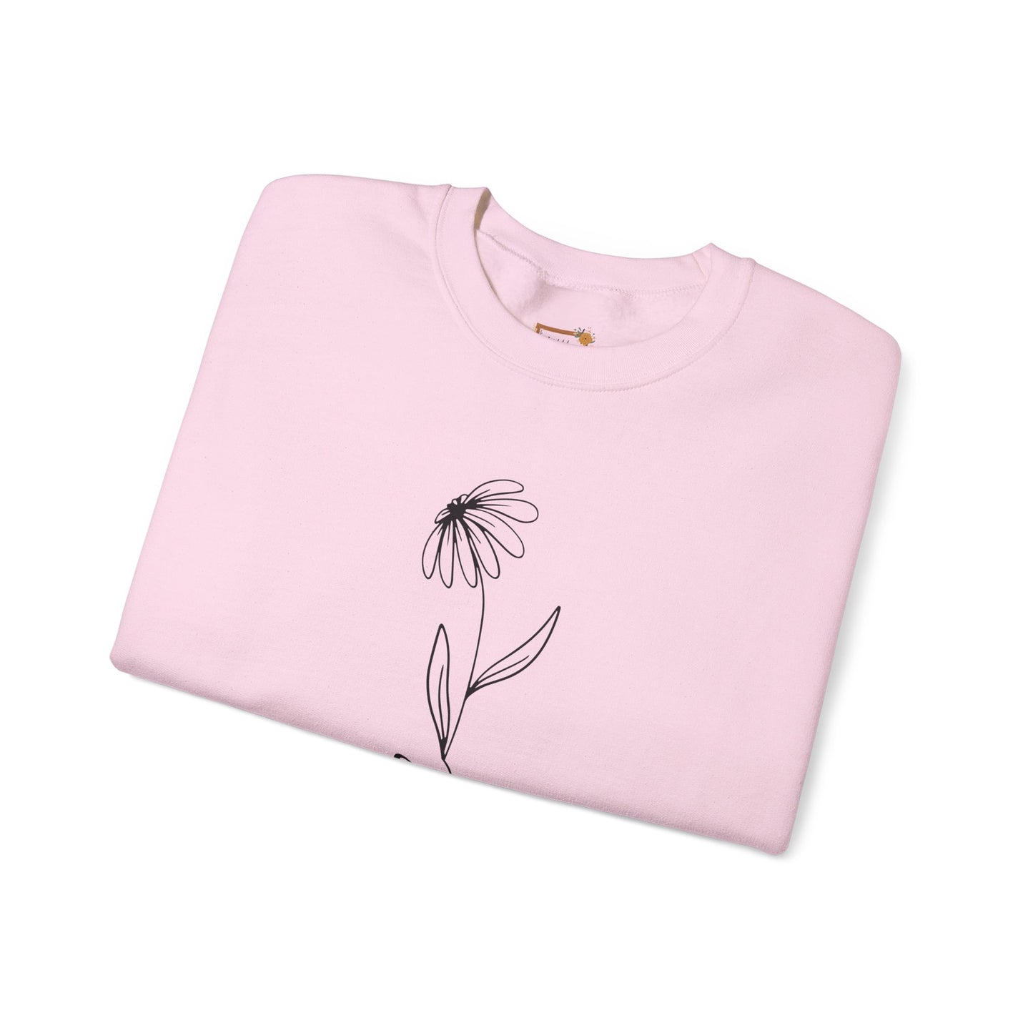 Daisy Faith Floral Sweatshirt | Minimal Line Flower Mama | Neutral Botanical Pullover | Soft Fleece Top