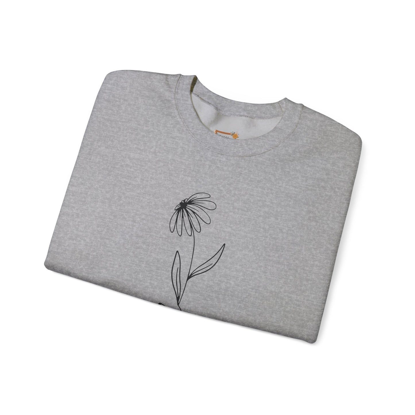 Daisy Faith Floral Sweatshirt | Minimal Line Flower Mama | Neutral Botanical Pullover | Soft Fleece Top