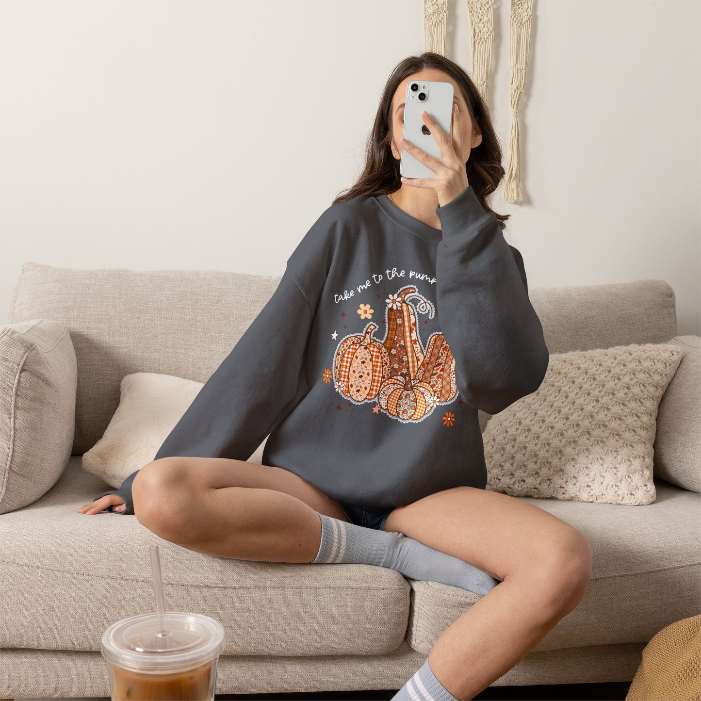 Pumpkin Patch Gourd Crewneck Sweatshirt – "Take Me to the Pumpkin Patch" Fall Pullover