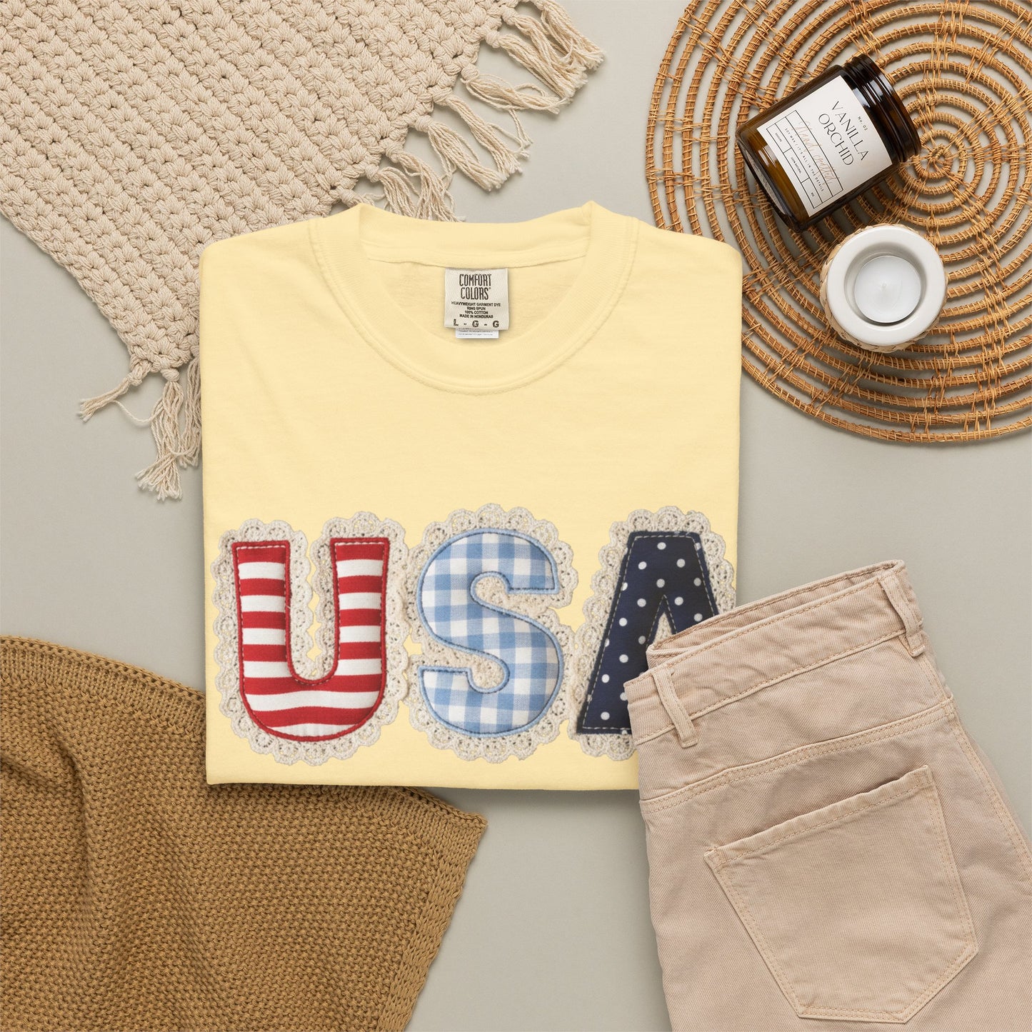 USA Patchwork Shirt • Preppy Patriotic Tee • Coquette Americana Top • Red White Blue Outfit Shirt