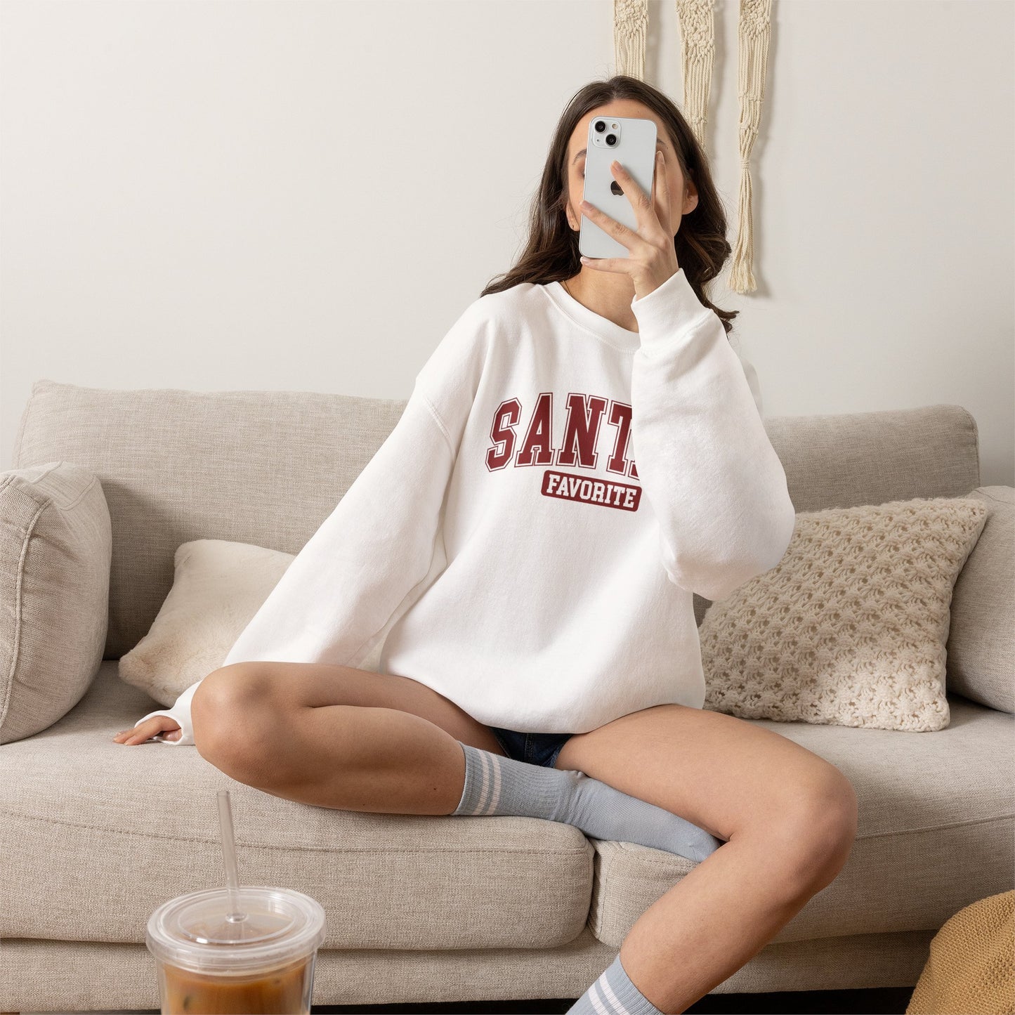 Santa's Favorite Crewneck Sweatshirt – Cozy Holiday Christmas Pullover
