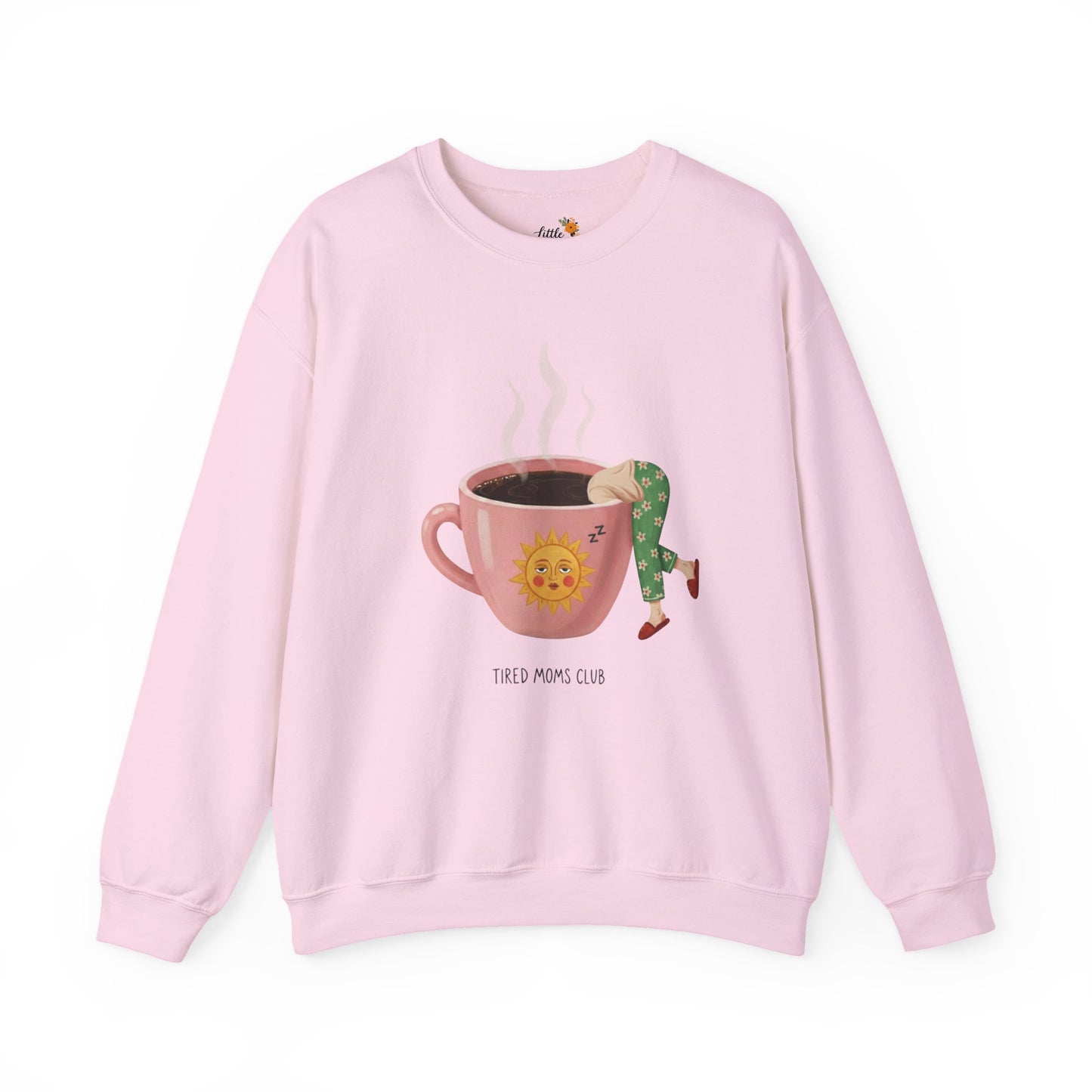 Tired Moms Club Coffee Sweatshirt • Funny Exhausted Mom Crewneck • Relatable Vintage Retro Overstimulated Motherhood