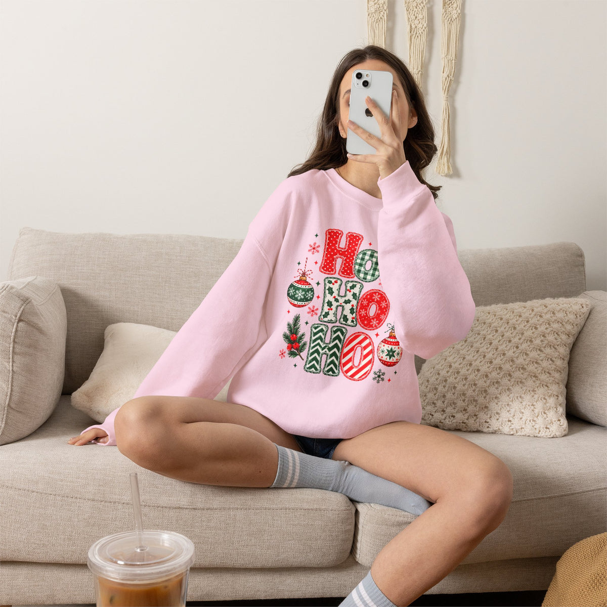 Ho Ho Ho Christmas Sweatshirt, Retro Christmas Crewneck, Gildan Holiday Sweatshirt, Festive Christmas Sweater, Christmas Gift