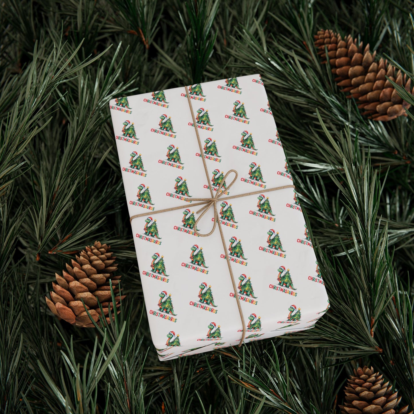 Christmasaurus Wrapping Paper & Blanket | Cute Dinosaur Christmas Design | Festive Holiday Gift Wrap | Kids Christmas Decor & Gift Idea