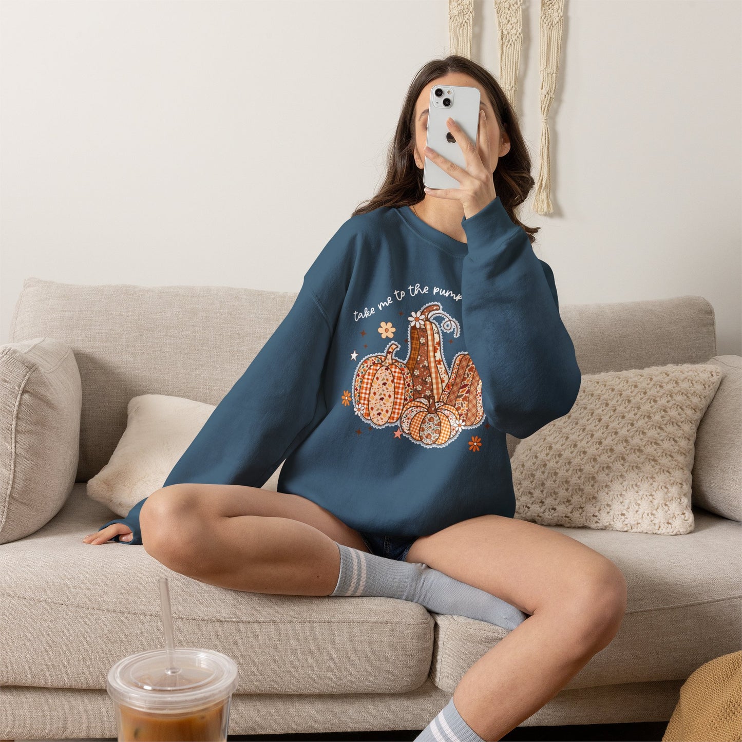 Pumpkin Patch Gourd Crewneck Sweatshirt – "Take Me to the Pumpkin Patch" Fall Pullover