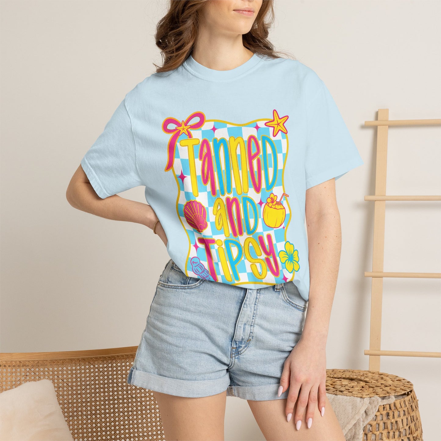 Tanned and Tipsy Shirt • Beach Vacation Graphic Tee • Summer Beach Girl Shirt • Tropical Summer Outfit