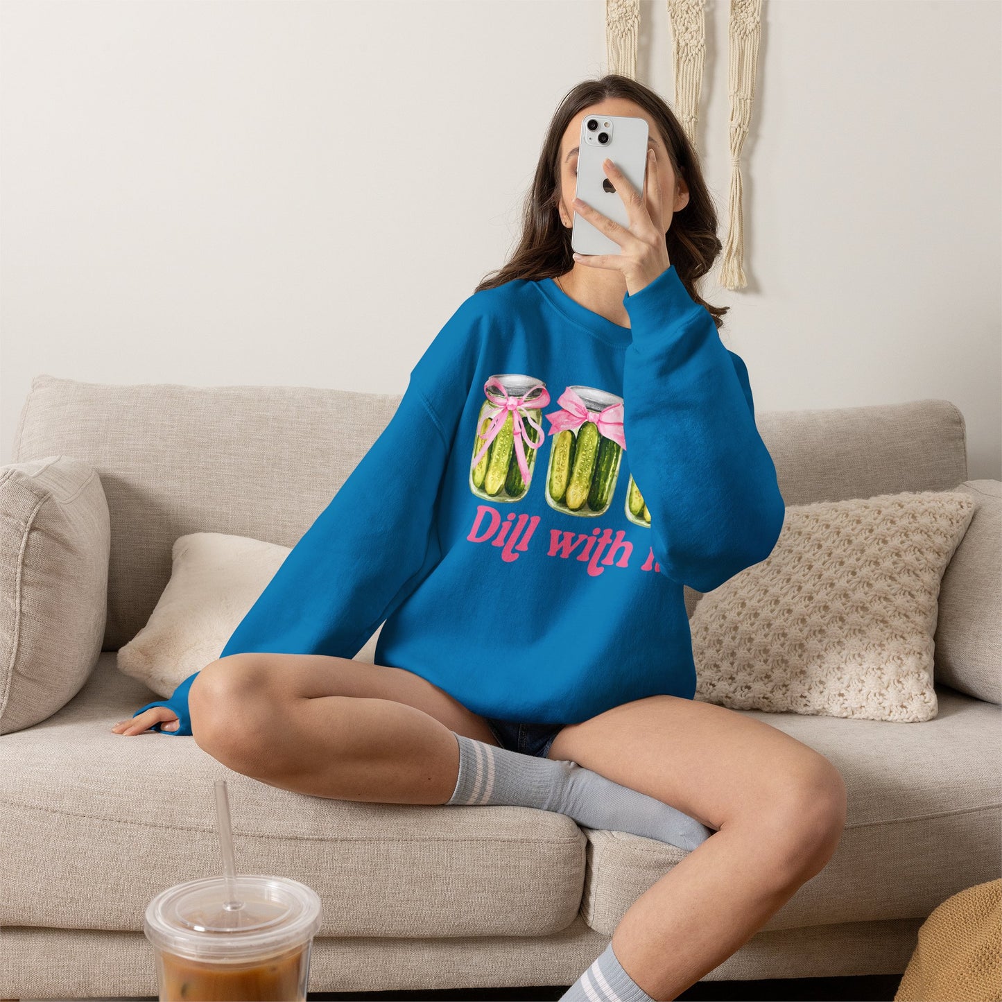 Dill With It Sweatshirt — Funny Pickle Jar Crewneck