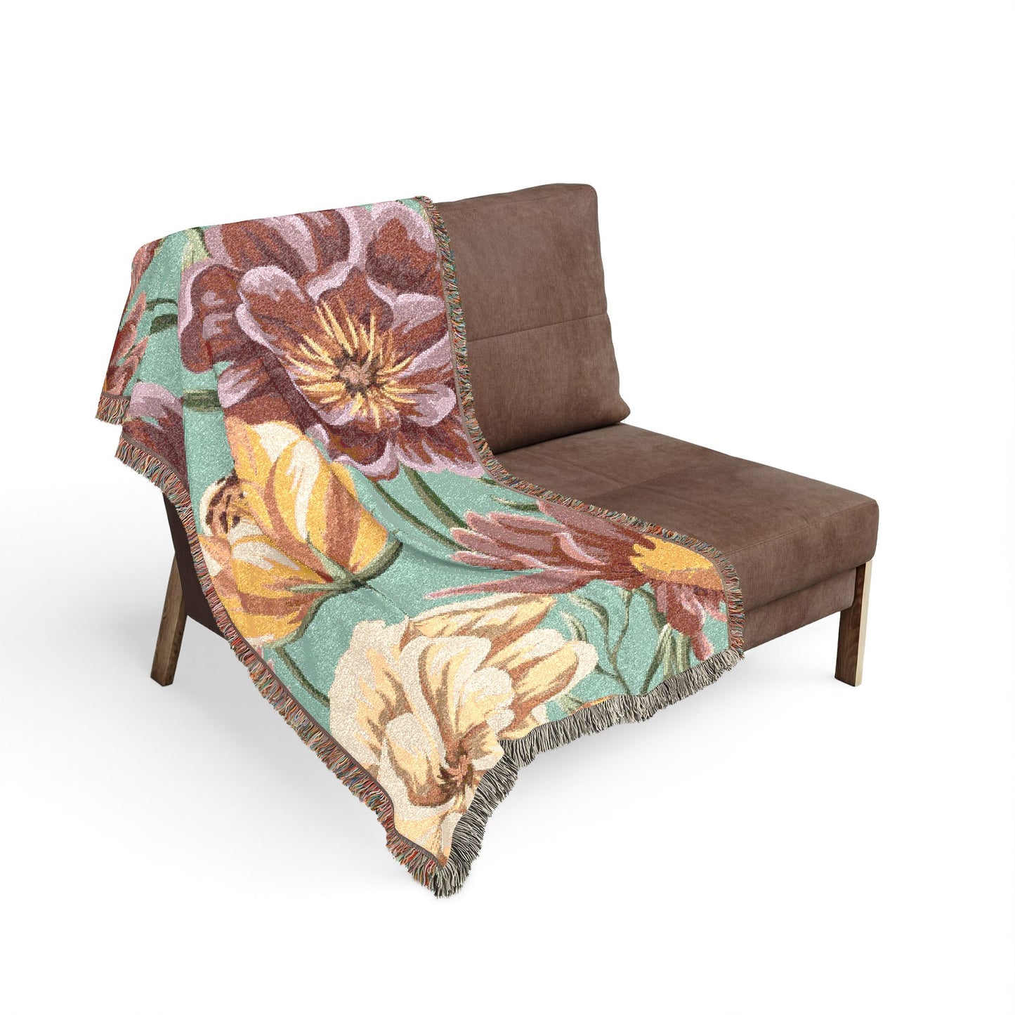 Floral Tulip Woven Blanket — Cozy Garden Throw