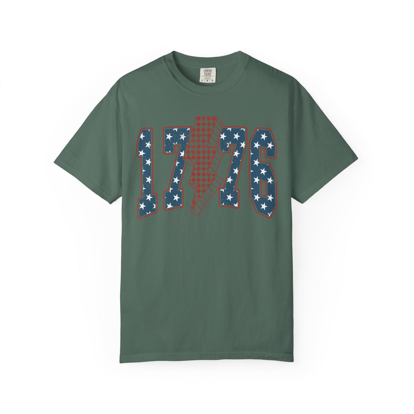 1776 Lightning Bolt Shirt • Patriotic Graphic Tee • Americana Red White Blue Bold Statement