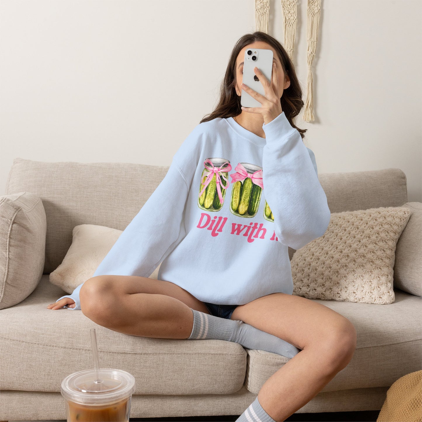 Dill With It Sweatshirt — Funny Pickle Jar Crewneck