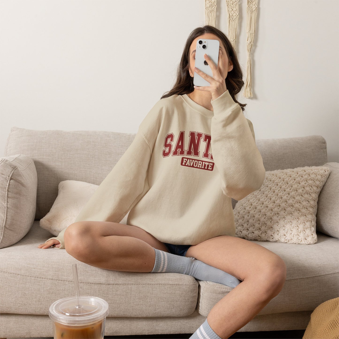 Santa's Favorite Crewneck Sweatshirt – Cozy Holiday Christmas Pullover