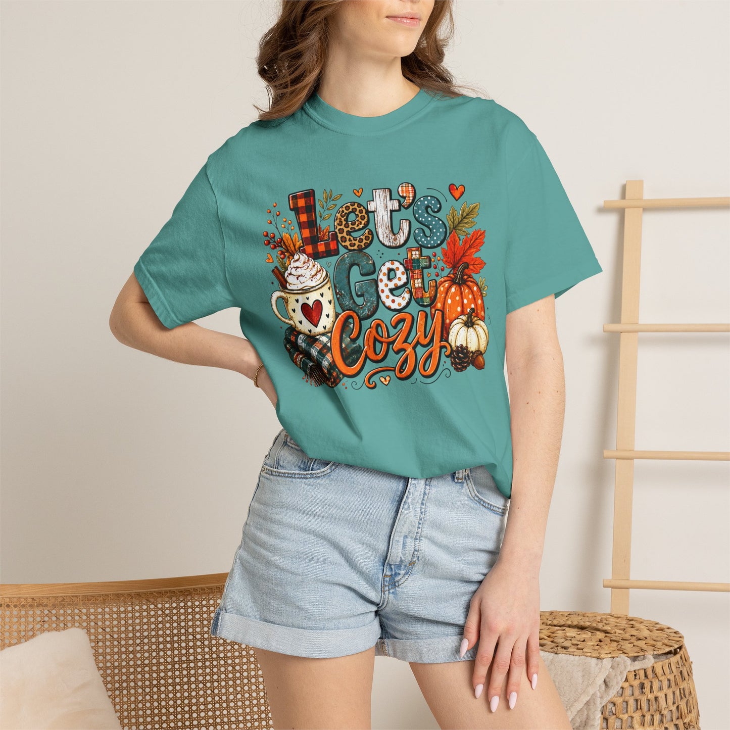 Let's Get Cozy Shirt • Cozy Fall Shirt • Pumpkin Spice Tee • Autumn Graphic Tee • Cute Fall Sweatshirt • Comfort Colors Fall Shirt • Cozy Season Tee