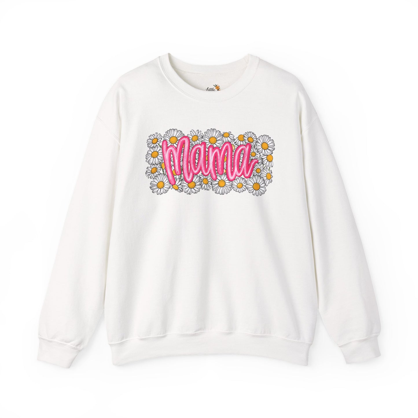 Pink Daisy Mama Sweatshirt • Floral Mama Crewneck • Spring Mama Graphic Sweatshirt • Cute Motherhood Cozy Outfit