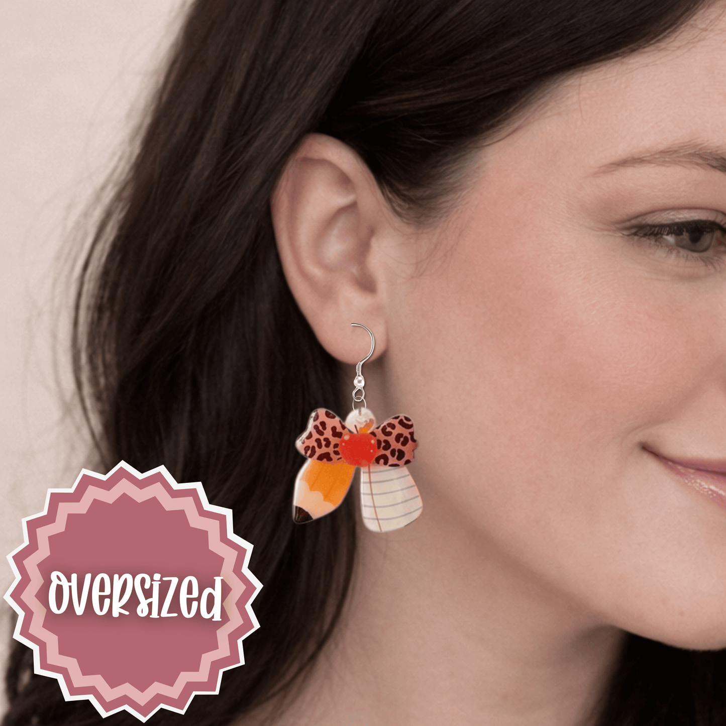 Teacher Pencil Bow Earrings • Back to School Theme Jewelry • Hypoallergenic • Pearl Drop, Studs & Dangles
