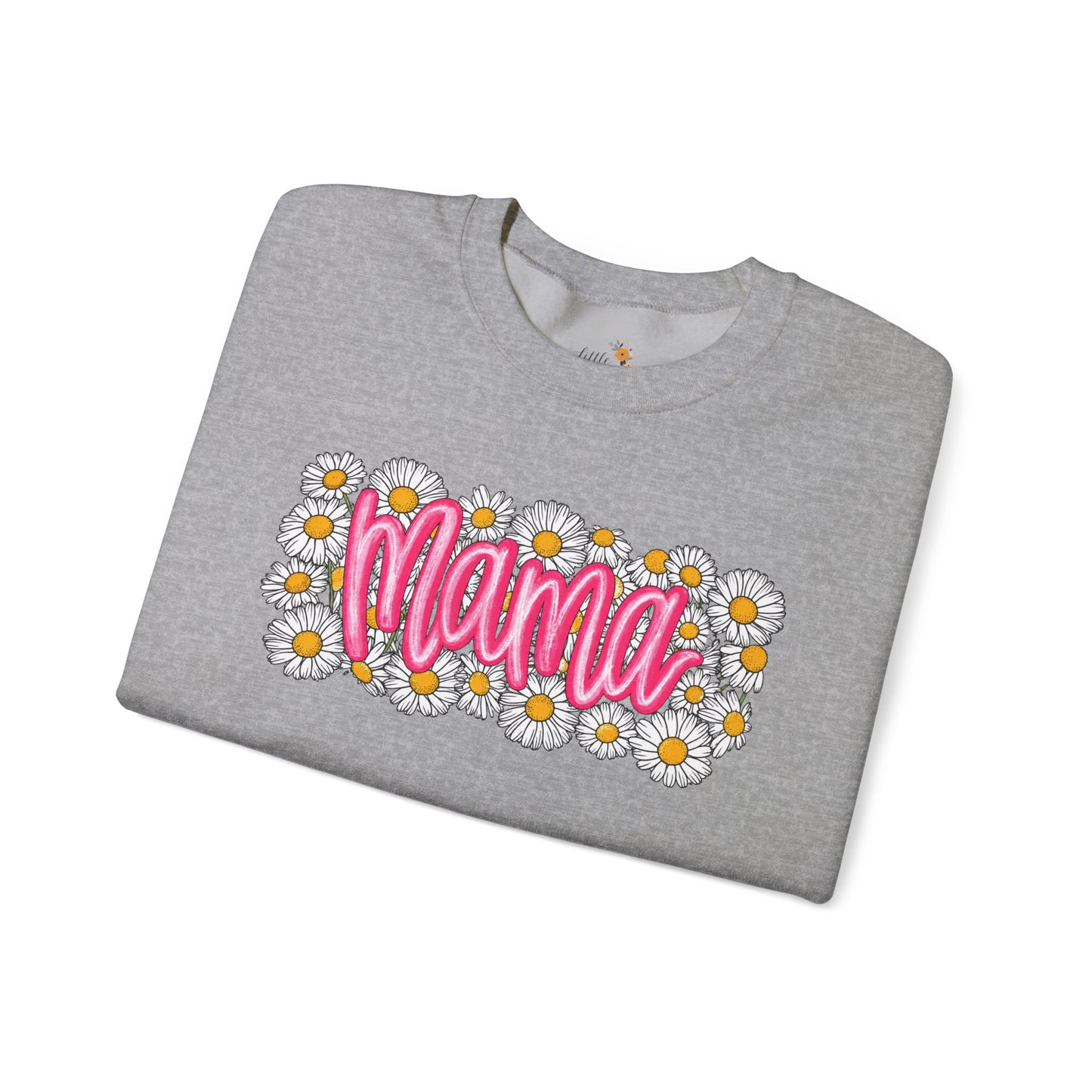 Pink Daisy Mama Sweatshirt • Floral Mama Crewneck • Spring Mama Graphic Sweatshirt • Cute Motherhood Cozy Outfit