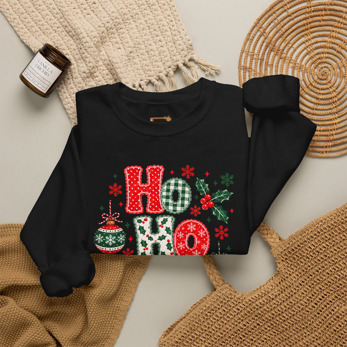 Ho Ho Ho Christmas Sweatshirt, Retro Christmas Crewneck, Gildan Holiday Sweatshirt, Festive Christmas Sweater, Christmas Gift