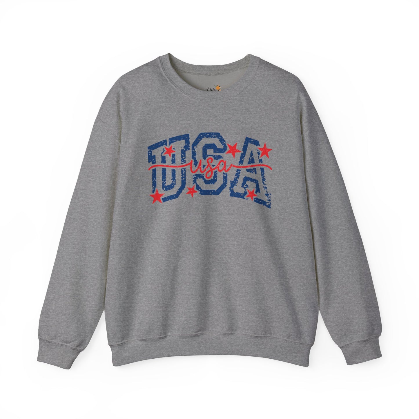Copy of Feux Laced USA Patchwork Sweatshirt • Preppy Patriotic Crewneck • Coquette Americana Sweatshirt • Red White Blue Mama Style