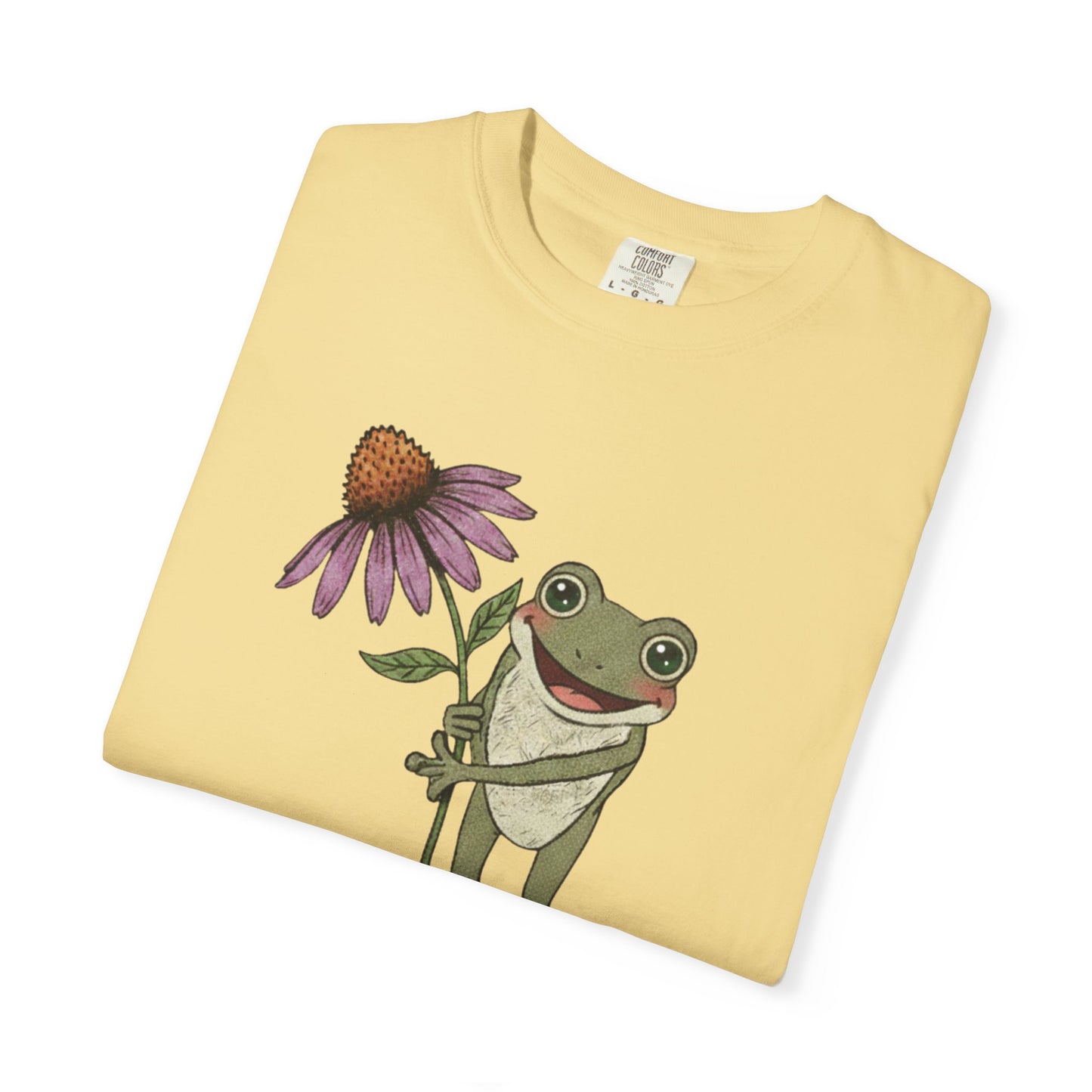 Spring Cottage Frog Tee • Whimsical Garden Wildflower T-shirt • Cottagecore Floral Tshirt