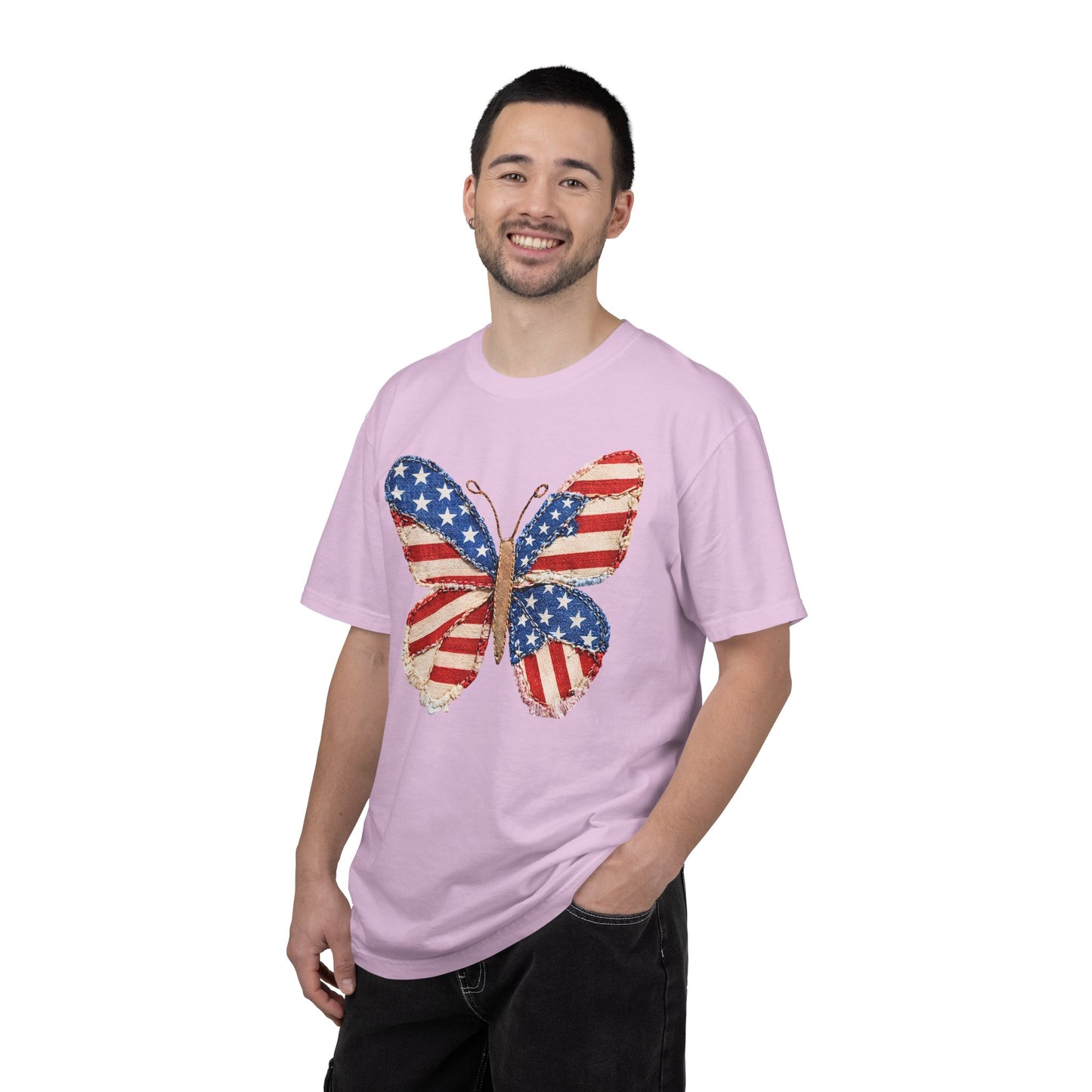 4th of July Butterfly Shirt • Patriotic Butterfly Tee • Vintage Americana Red White Blue Graphic