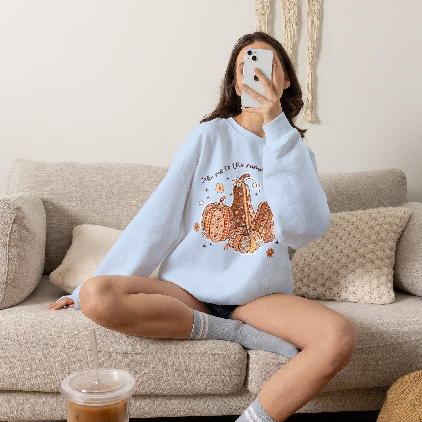Pumpkin Patch Gourd Crewneck Sweatshirt – "Take Me to the Pumpkin Patch" Fall Pullover