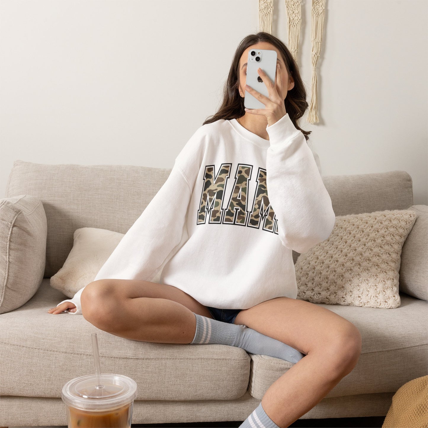 Mama Camo Crewneck Sweatshirt – Camouflage Graphic Mama Pullover, Mother's Day Gift