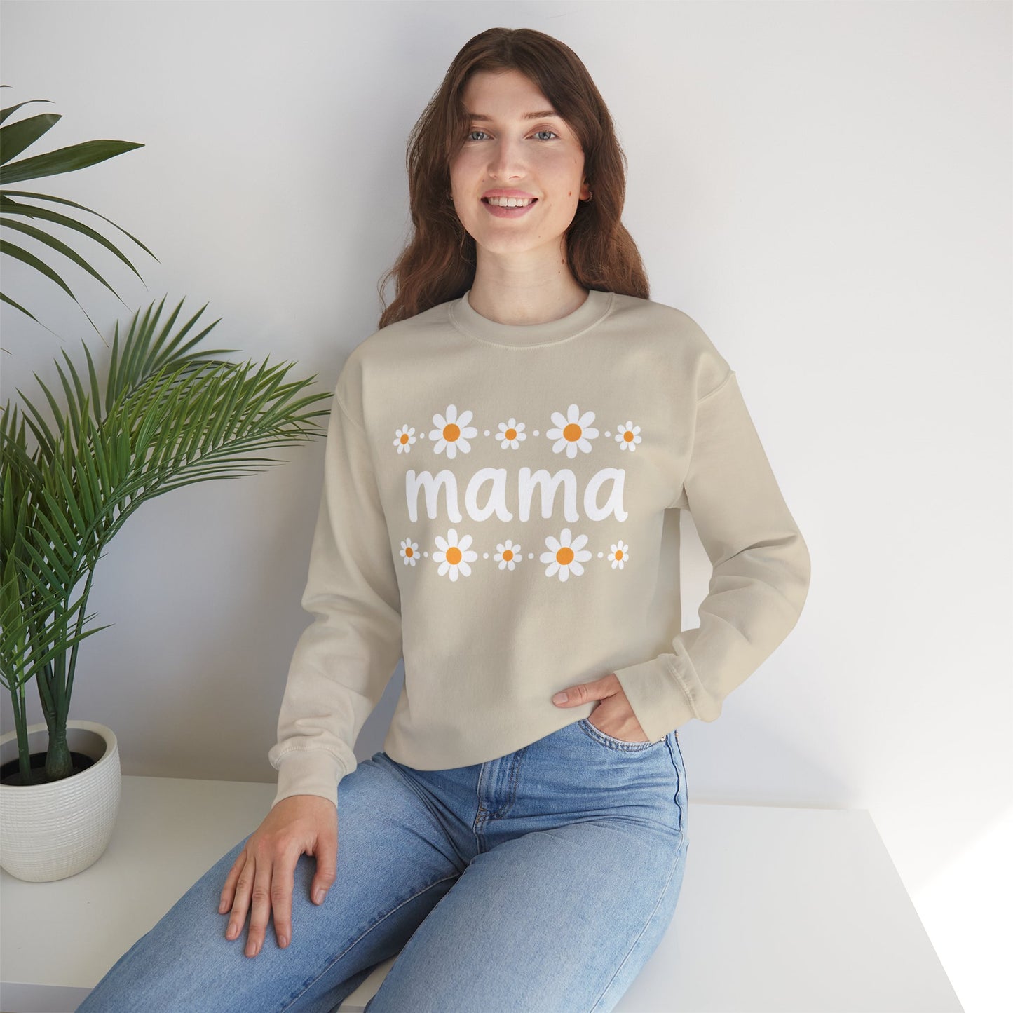 Retro Daisy Mama Crewneck • Floral Mama Sweatshirt • Cozy Motherhood Gift • Boutique Mom Pullover
